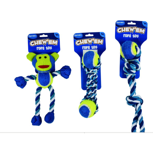 Tennis Rope Dog toy with PVC toy